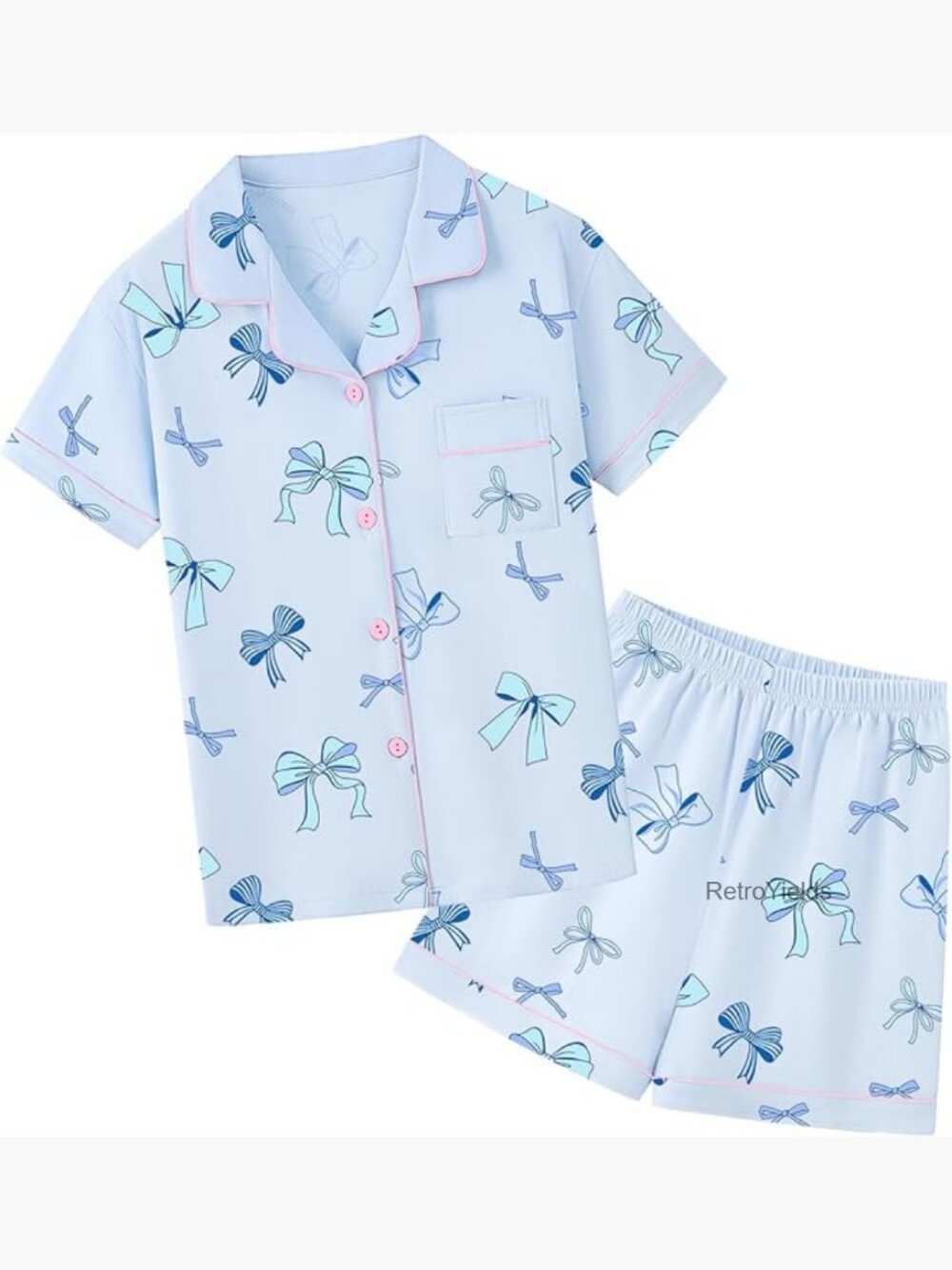 Girls Cotton Pajama Set 2pc Stretch Soft Button Down Pjs Sleepwear 5-14